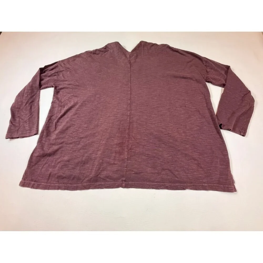 Caite Boho Style Burgundy Embroidered Long Sleeve Top 100% Cotton L (bin ii95) - Picture 3 of 8